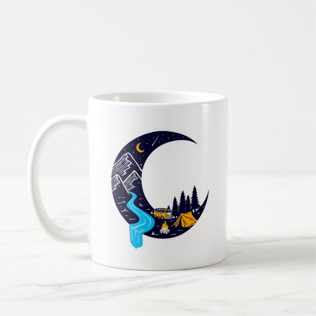 Crescent Moon Adventure Camping Kaffeetasse (Links)