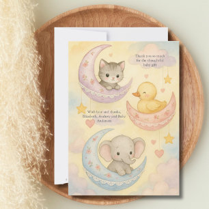 Crescent Moon Baby-Tiere Baby Shower neues Baby Dankeskarte