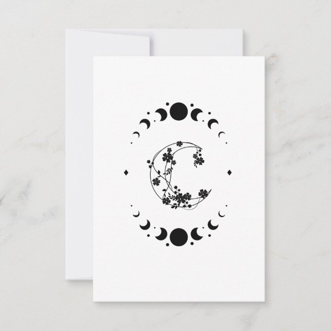 Crescent Moon Blank Note Card Dankeskarte (Vorderseite)
