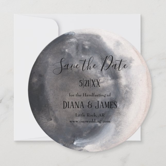 Crescent Moon Boho Wicca Handfasting Save the Date (Vorderseite)