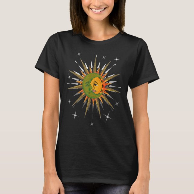 Crescent Moon Celestial Body Astronomie Boho Sun A T-Shirt (Vorderseite)