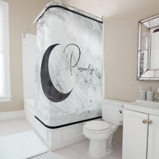 Crescent Moon - Douche personnalisée Rideau Marbre