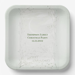 Crescent Moon Frozen Wilde Blume Weihnachts-Abende Pappteller