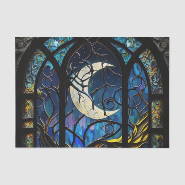 Crescent Moon gestanztes Glas Seidenpapier (Vorderseite)