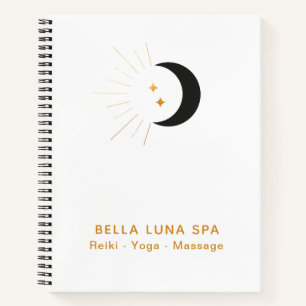 *~* Crescent Moon Gold Moon Beams Twinkle Stars Notizbuch