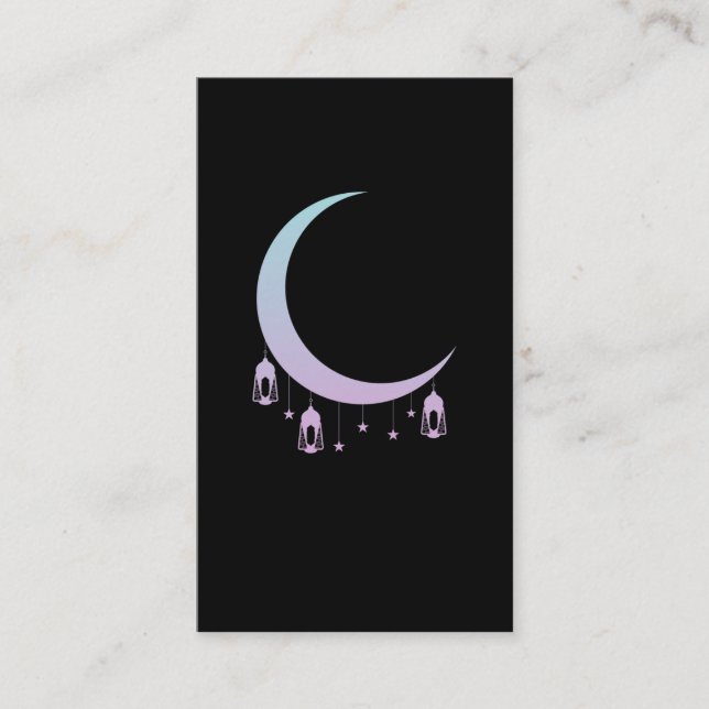 Crescent Moon Gothic Spiritual Pastel Goth Visitenkarte (Vorderseite)