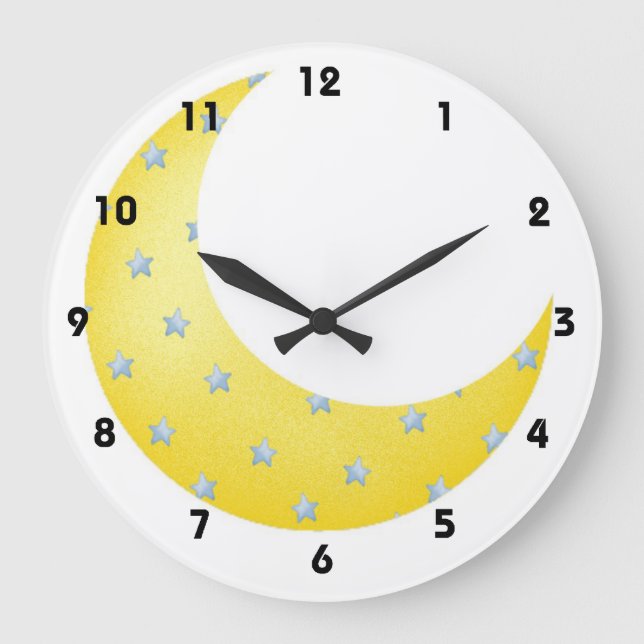 Crescent Moon Große Wanduhr (Vorderseite)