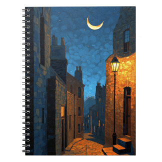 Crescent Moon Lantern Street Notebook Notizblock