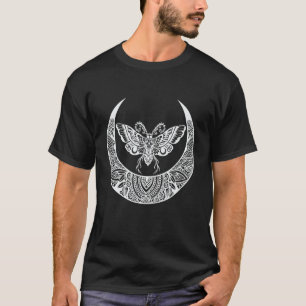 Crescent Moon Moth Vintag Goth Horror Antisocial T-Shirt