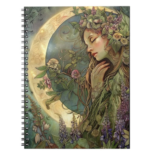 Crescent Moon Ostara Spiral Foto Notebook Notizblock (Vorderseite)
