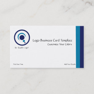 Crescent Moon Planets Blue Logo Visitenkarte
