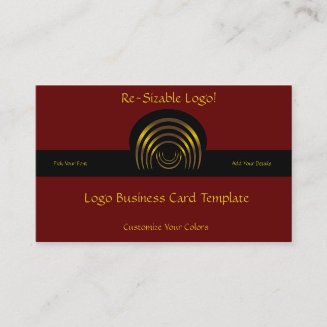 Crescent Moon Shaped Gold Logo Visitenkarte (Vorderseite)