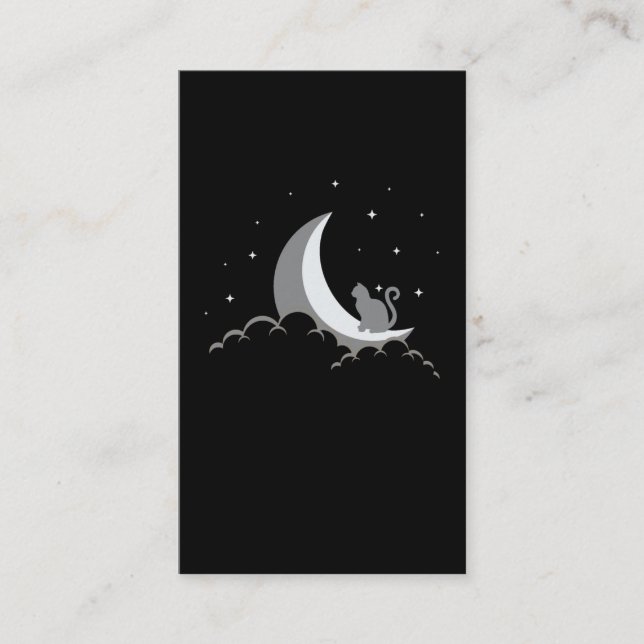 Crescent Moon Spiritual Cat Gothic Pastel Wicca Visitenkarte (Vorderseite)