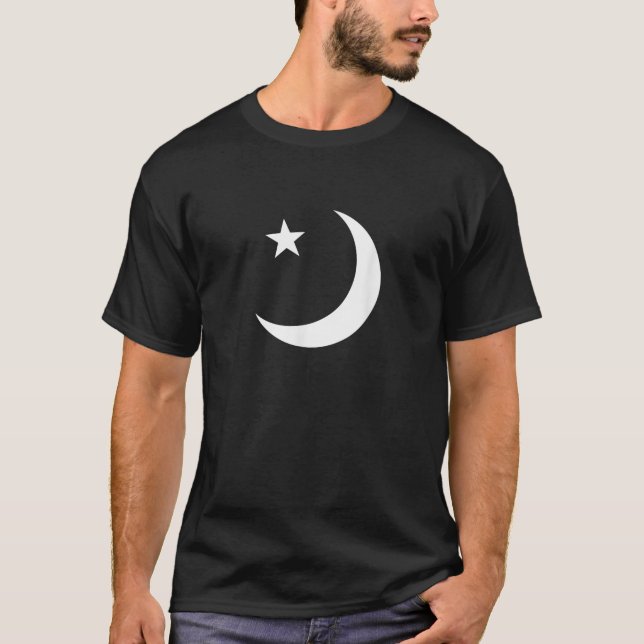 Crescent Moon Star White T-Shirt (Vorderseite)