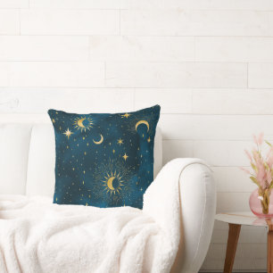 Crescent Moon Starry Night Celestial Kissen