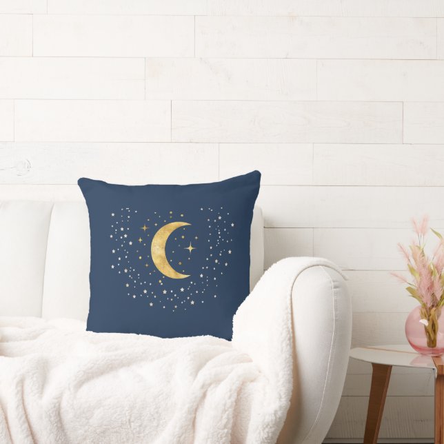 Crescent Moon Starry Night Kissen (Liege)