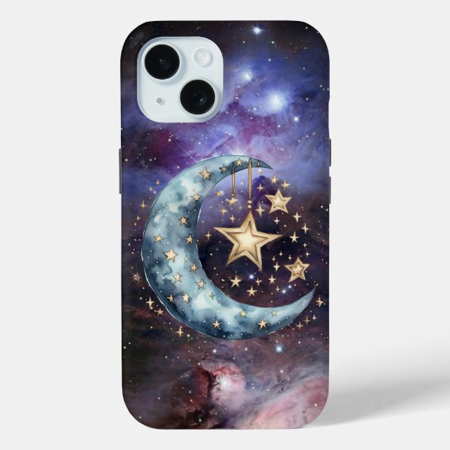 Crescent Moon Stars Galaxy Celestial Wiccan Case-Mate iPhone Hülle (Rückseite)