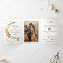 Crescent Moon Sun Halo Celestial Wedding Foto