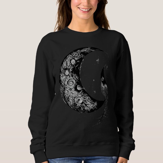 Crescent Moon Witch Aesthetic Astrology Gothic Sweatshirt (Vorderseite)