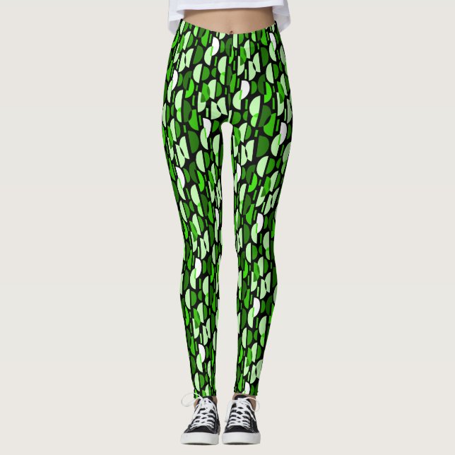 Crescent Pattern 010921 - Grass Green Leggings (Vorderseite)