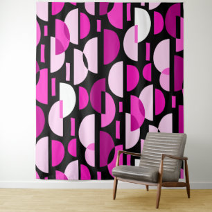 Crescent Pattern 010921 - Magenta Pink Wandteppich