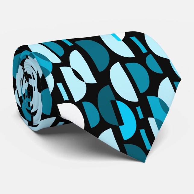 Crescent Pattern 010921 - Sky Blue Krawatte (Gerollt)