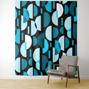 Crescent Pattern 010921 - Sky Blue Wandteppich