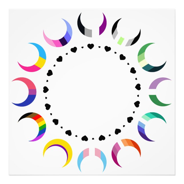 Crescent Pride Moons & Black Hearts Fotodruck (Vorne)