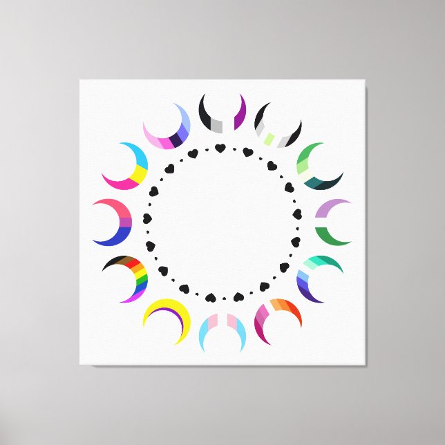 Crescent Pride Moons & Black Hearts Leinwanddruck (Vorderseite)