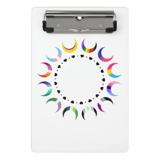 Crescent Pride Moons & Black Hearts Mini Klemmbrett