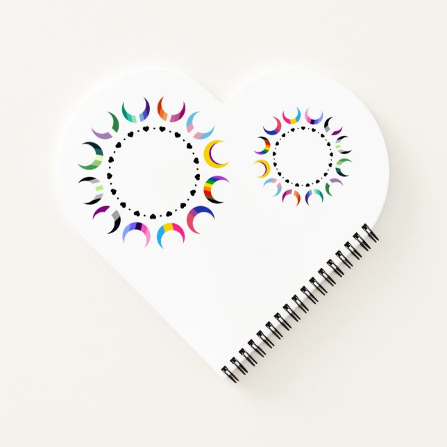 Crescent Pride Moons & Black Hearts Notizbuch (Rückseite)
