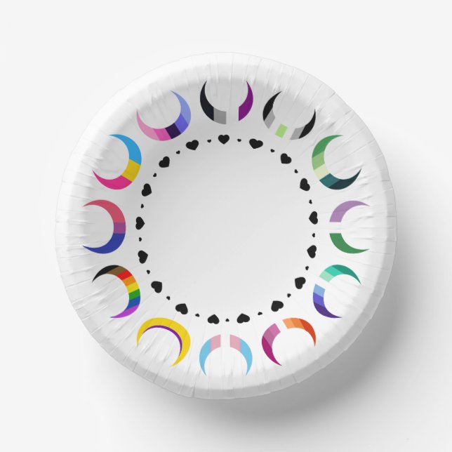 Crescent Pride Moons & Black Hearts Pappteller (Vorderseite)