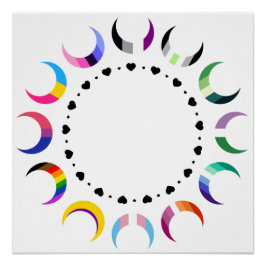 Crescent Pride Moons & Black Hearts Poster
