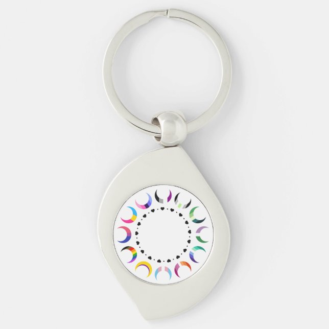 Crescent Pride Moons & Black Hearts Schlüsselanhänger (Vorderseite)