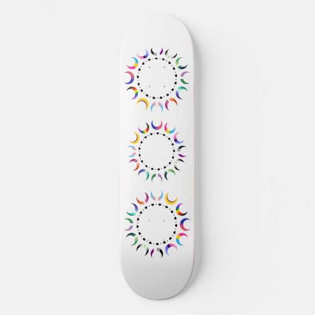 Crescent Pride Moons & Black Hearts Skateboard (Vorderseite)
