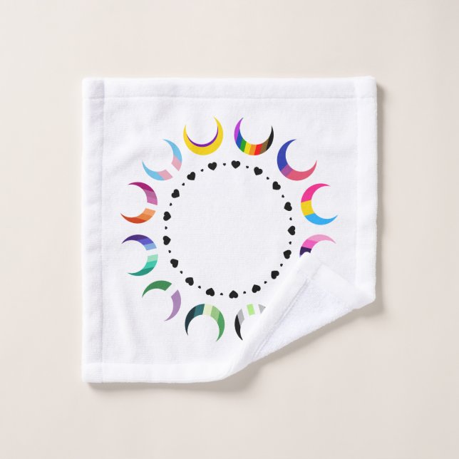 Crescent Pride Moons & Black Hearts Waschlappen (Waschlappen)