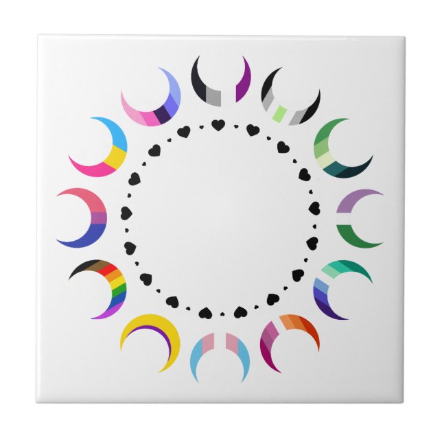 Crescent Pride Moons & Herz Ring Fliese (Vorderseite)