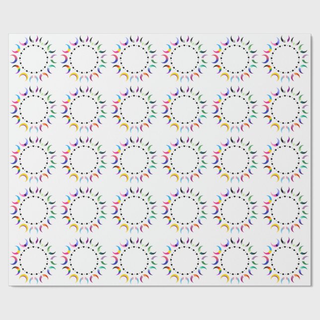 Crescent Pride Moons & Herz Ring Geschenkpapier (Flach)