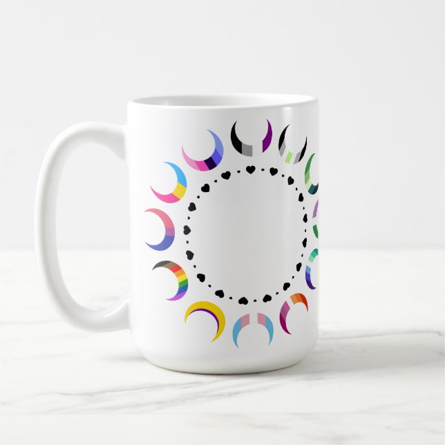 Crescent Pride Moons & Herz Ring Kaffeetasse (Links)
