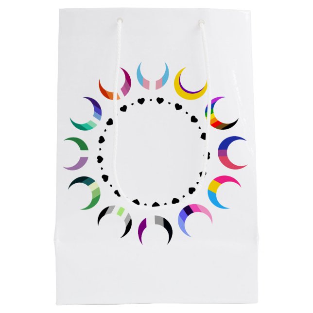 Crescent Pride Moons & Herz Ring Mittlere Geschenktüte (Rückseite)