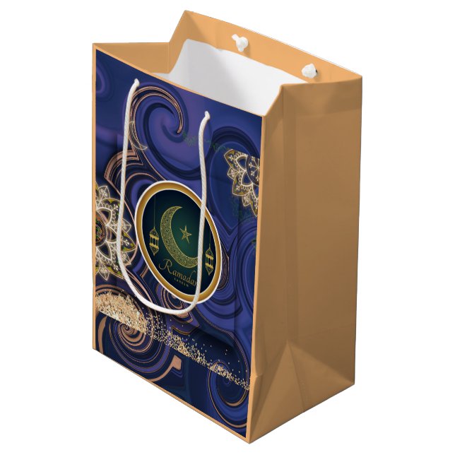 Crescent Ramadan Bestseller Medium Geschenktasche Mittlere Geschenktüte (Vorderseite Schrägansicht)