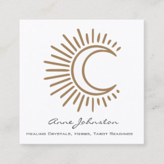 Cresent Moon Boho Square Business Card Quadratische Visitenkarte