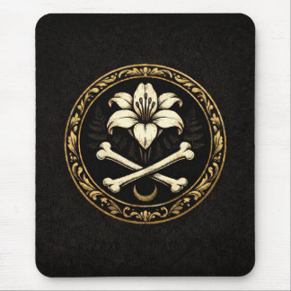Crest Mouse Pad | Dark Academia Lily & Bones Mousepad
