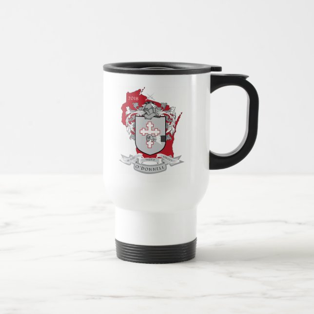Crest_Wisconsin Familie O " Donnell Reise-Tasse Reisebecher (Rechts)