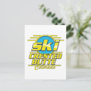 Crested Butte Colorado 80er Ski-Logo Postkarte