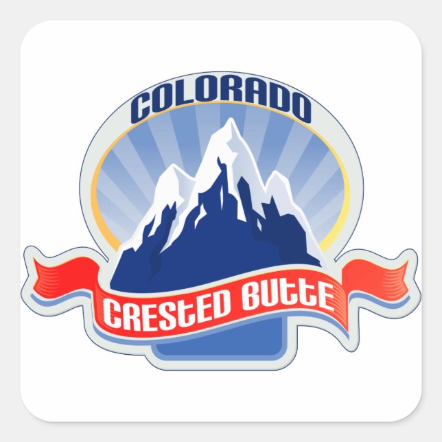 Crested Butte Colorado Quadratischer Aufkleber (Vorderseite)