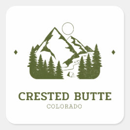 Crested Butte - Colorado Quadratischer Aufkleber
