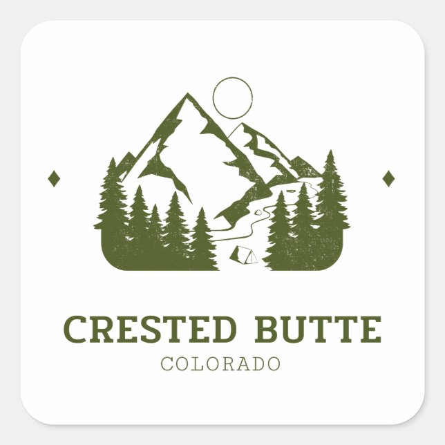 Crested Butte - Colorado Quadratischer Aufkleber (Vorderseite)