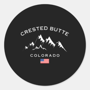 Crested Butte Colorado Skigebiet Rocky Mountains Runder Aufkleber