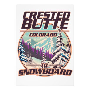 Crested Butte Colorado Snowboarding Logo Fotodruck
